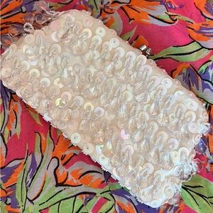 White beaded purse